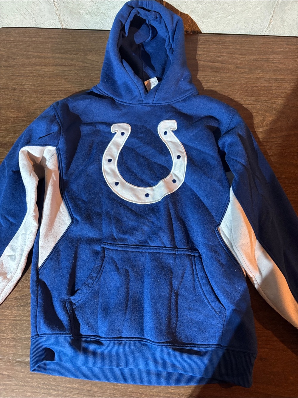 Boys Royal Blue Hooded Sweatshirt with Indianapolis Colts Accent
